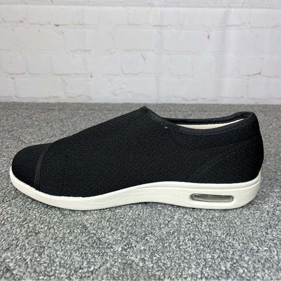 YOUYUN Unisex Men 7.5 Women 8.5 Black Breathable Diabetic Ortho Shoes NEW - Picture 2 of 8